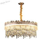 New Modern Led Pendant Lamp - Gold Luxury Round Crystal Ceiling Chandelier For Living Rooms