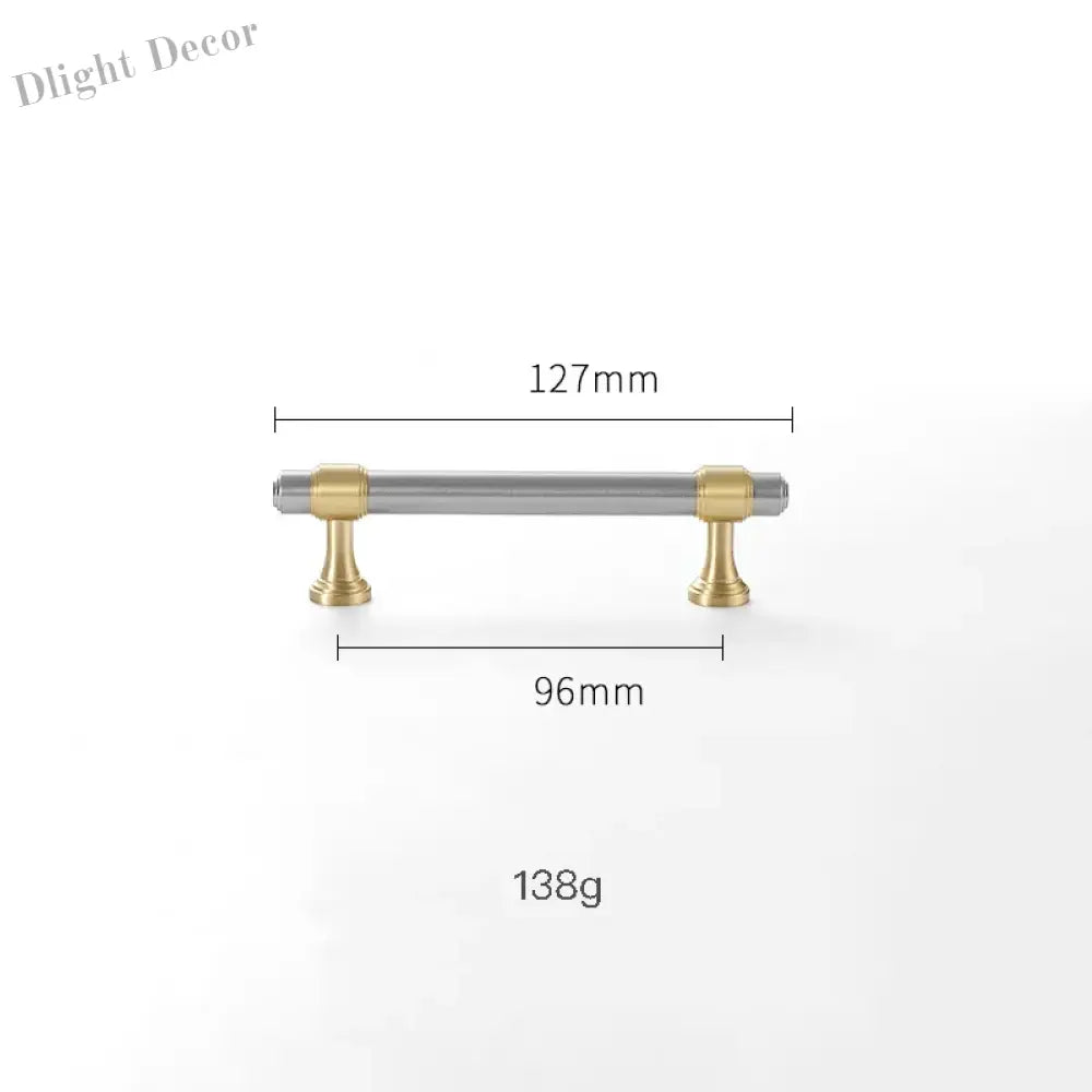 Nickel-Plated Brass Cabinet Handles – Gold and Matte Silver T-Bar Pulls for Wardrobes and Drawers 128mm Handles