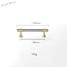 Nickel-Plated Brass Cabinet Handles – Gold and Matte Silver T-Bar Pulls for Wardrobes and Drawers 128mm Handles