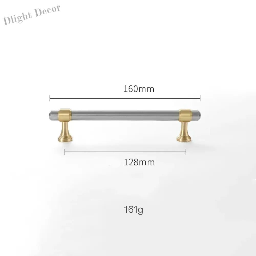 Nickel-Plated Brass Cabinet Handles – Gold and Matte Silver T-Bar Pulls for Wardrobes and Drawers 160mm Handles
