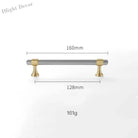 Nickel-Plated Brass Cabinet Handles – Gold and Matte Silver T-Bar Pulls for Wardrobes and Drawers 160mm Handles