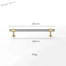 Nickel-Plated Brass Cabinet Handles – Gold and Matte Silver T-Bar Pulls for Wardrobes and Drawers 195mm Handles
