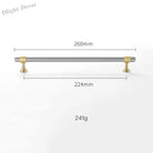 Nickel-Plated Brass Cabinet Handles – Gold and Matte Silver T-Bar Pulls for Wardrobes and Drawers 260mm Handles