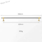 Nickel-Plated Brass Cabinet Handles – Gold and Matte Silver T-Bar Pulls for Wardrobes and Drawers 358mm Handles