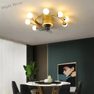 Nordic Art Chandelier Ceiling Fan Without Blades Bedroom Lamp Fans With Lights Decorative Led Lamps