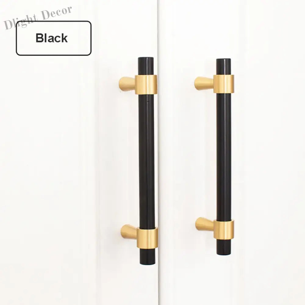 Nordic Brass Furniture Handles – Gold Black Chrome Cabinet Bar Pulls (50mm-500mm) Black / 500mmx 416CC Handles
