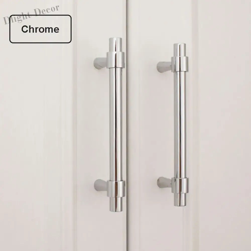 Nordic Brass Furniture Handles – Gold Black Chrome Cabinet Bar Pulls (50mm-500mm) Chrome / 500mmx 416CC Handles