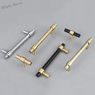 Nordic Brass Furniture Handles – Gold Black Chrome Cabinet Bar Pulls (50mm-500mm) Handles