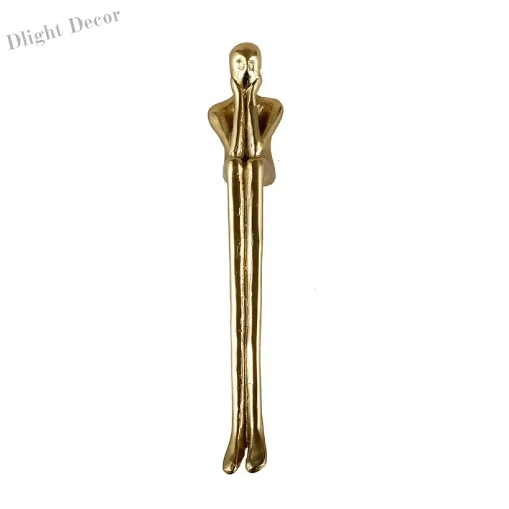 Nordic Brass Humanoid Cabinet Handle – Modern Luxury Drawer Pulls for Wardrobes and Cabinets (Single Hole) Handles