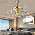 Nordic Ceiling Fans With Led Light - Remote Control Silent Retractable Blades Lamp For Home Fan