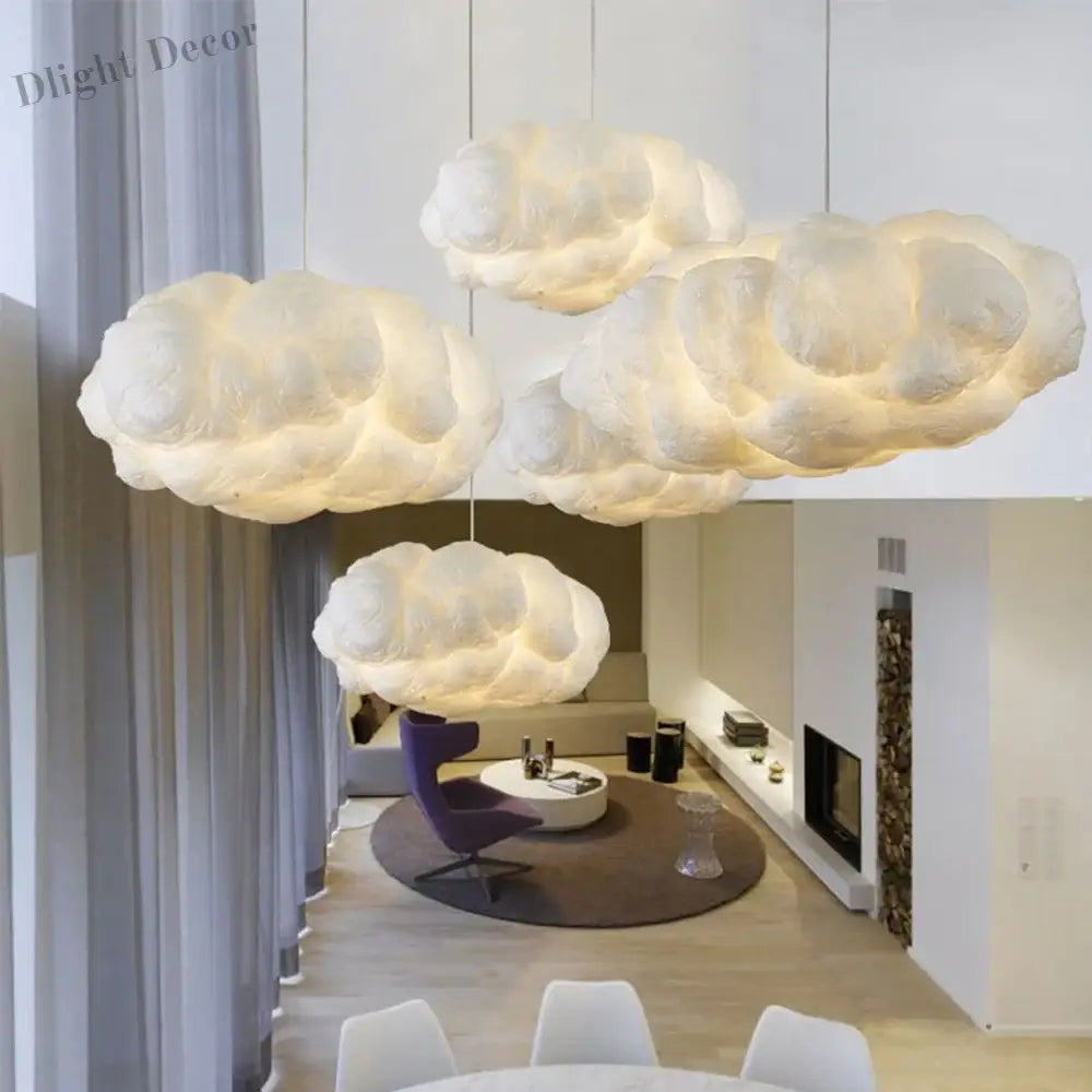 Nordic Clouds Pendant Lights - Ideal For Hotel Lobby And Restaurant Decor Unique Silk Lamp Dark