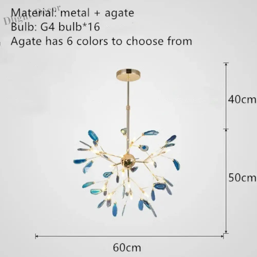 Nordic Colorful Agate Led Ceiling Chandeliers - Illuminate Your Living Dining And Bedroom With