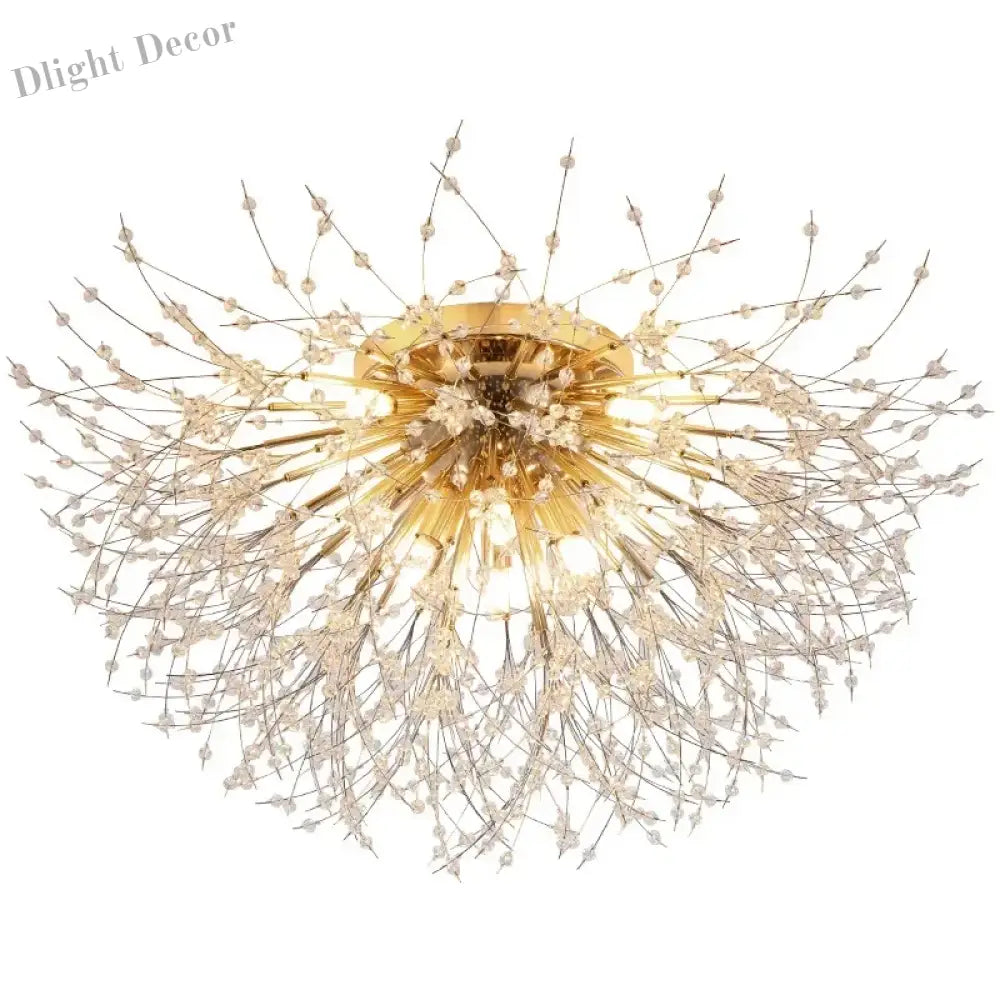 Nordic Dandelion Led Chandelier Ceiling Lamp - Sparkling Ball And Snowflake Lights Perfect For