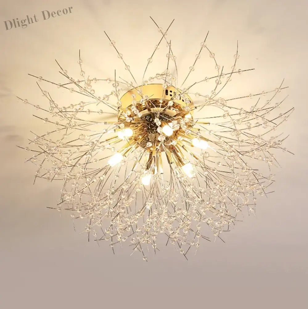 Nordic Dandelion Led Chandelier Ceiling Lamp - Sparkling Ball And Snowflake Lights Perfect For