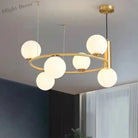 Nordic Designer Led Ceiling Chandelier - Glass Lampshade With G9 Bulb Socket For Living Room Center