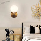 Nordic Gold Wall Lamp With Glass Orb Shade - Elegant Lighting For Bathroom Bedside Hotel Aisle And