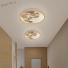 Nordic Led Ceiling Lamp - Wooden Moon Design Ideal For Aisle Balcony Bedroom Dining Room Stylish