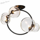 Nordic Led Ceiling Lights - Round Ring Lampshade With Glass Balls For Kitchen Room And Home Decor