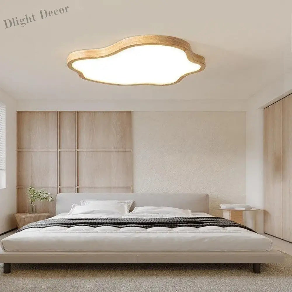 Nordic Led Wooden Ceiling Light - Modern Log Cloud Lamps Ideal For Bedroom Decor Living Room Hall