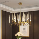 Nordic Luxury Branch Candle - Shaped Bubble Crystal Chandelier - Elegant Led Indoor Lighting For