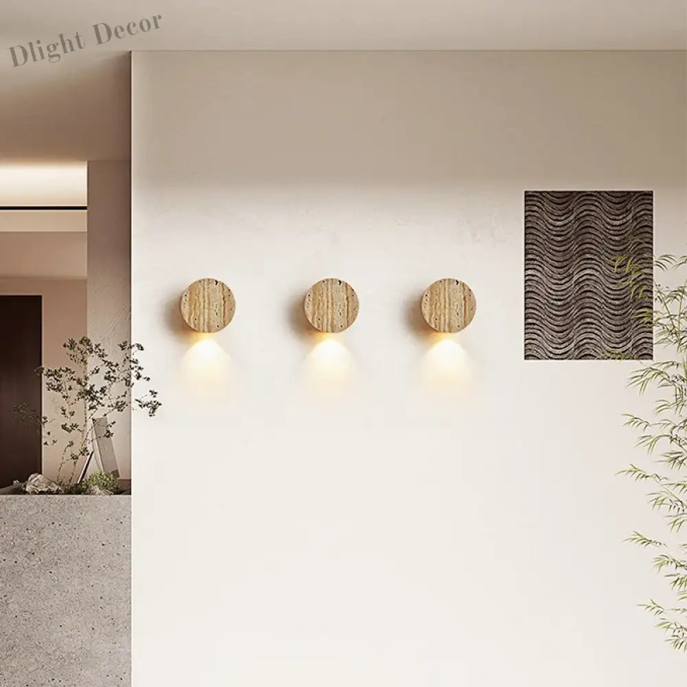 Nordic Minimalist Cream Wall Lamp - Japanese Wabi Sabi Elegance With Natural Yellow Stone For