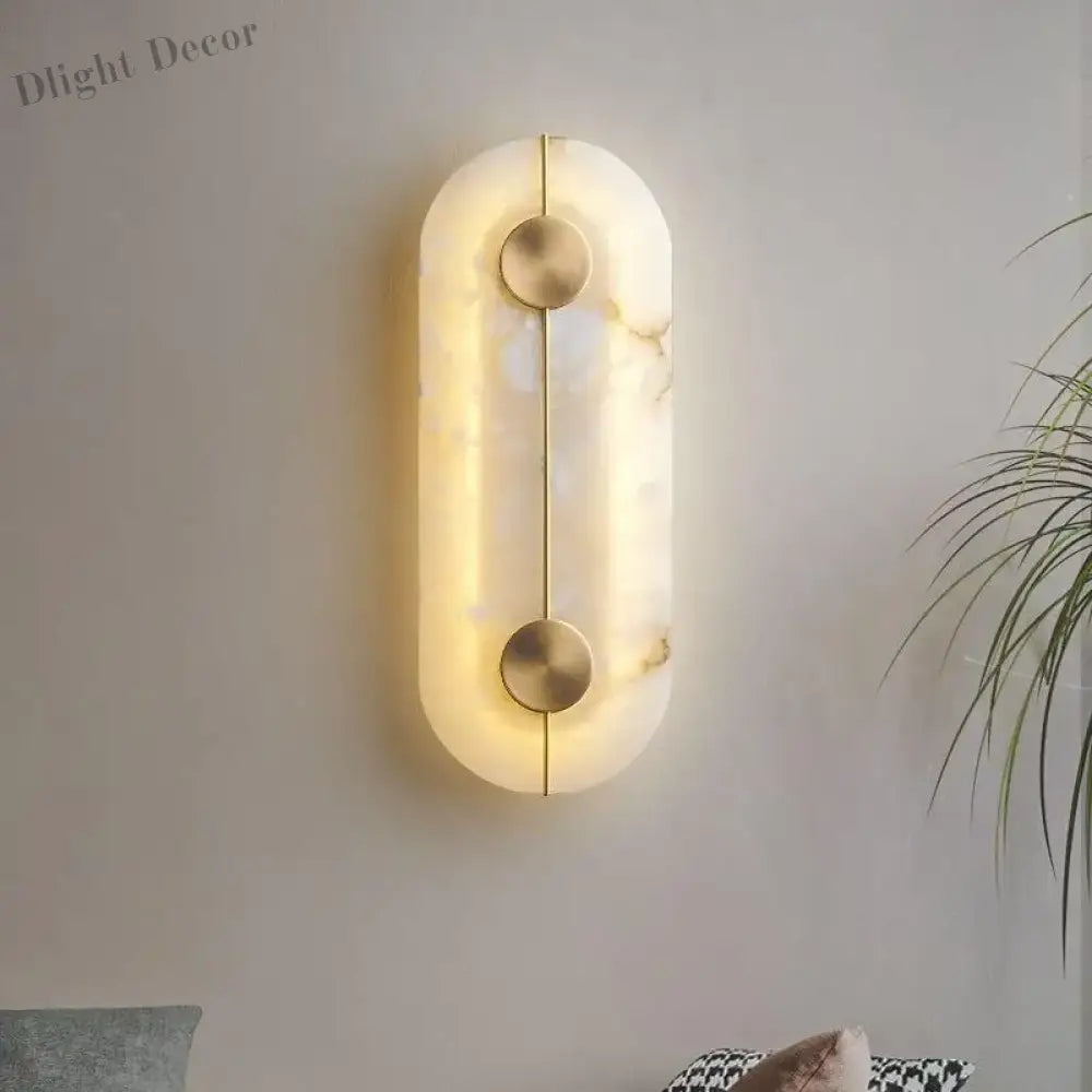 Nordic Modern Creative Marble Wall Lamp - Gold Copper Accents And Led Sconce For Stylish Living