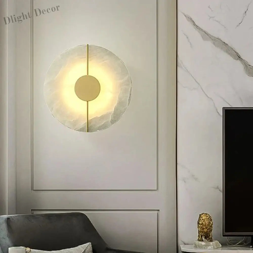 Nordic Modern Creative Marble Wall Lamp - Gold Copper Accents And Led Sconce For Stylish Living