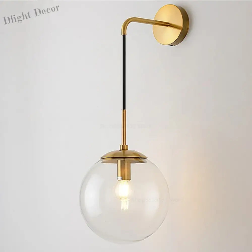 Nordic Modern Vintage Wall Lamps - Led Glass Ball Mirror Beside Bedroom Light For Living Room