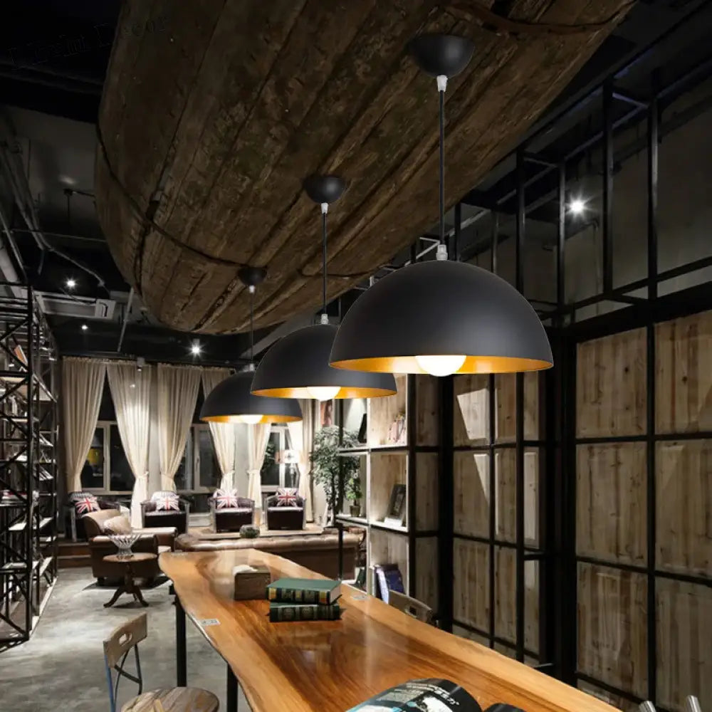 Nordic Retro Industrial Black Ceiling Pendant Lamp - Perfect For Restaurant Dining Table And Bar