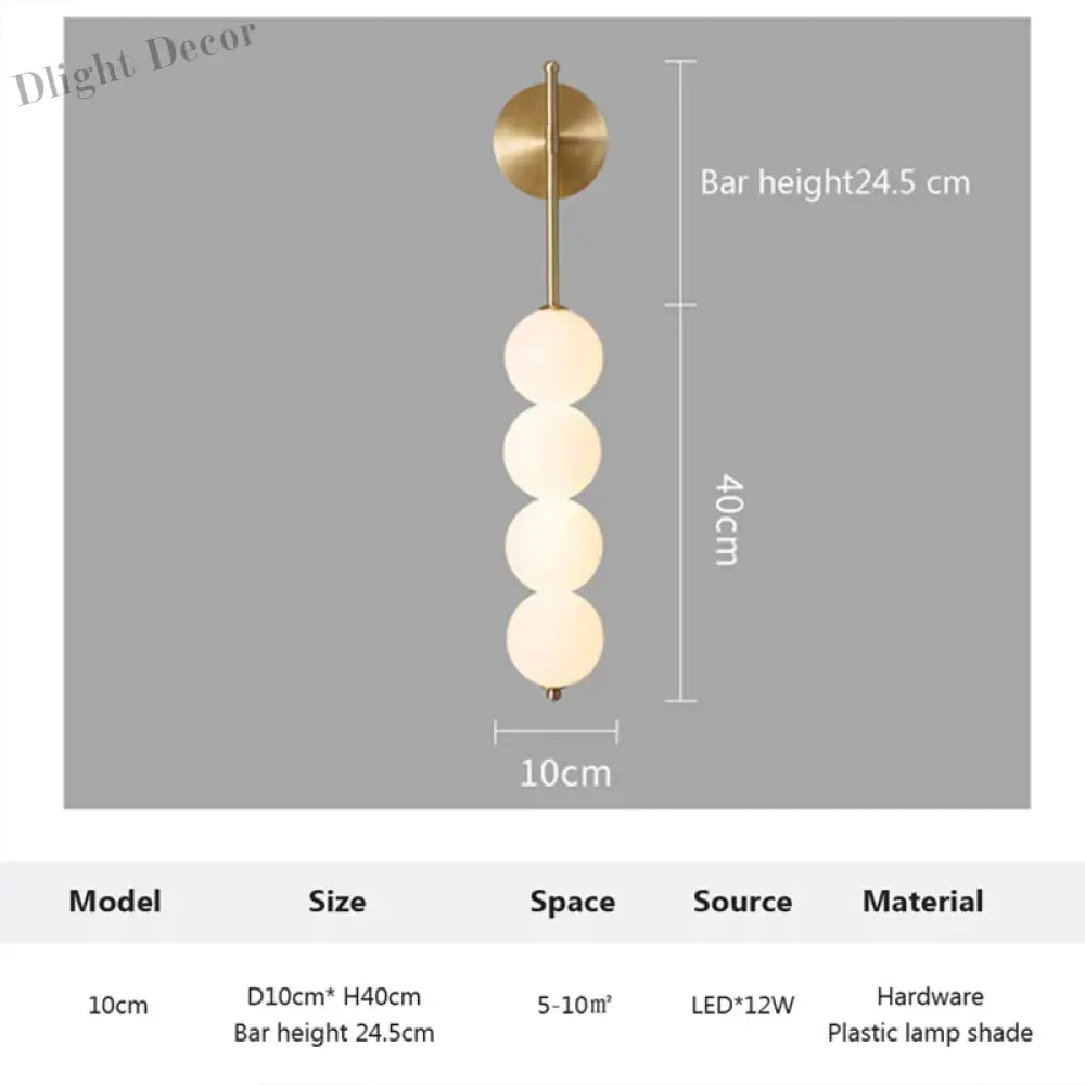 Nordic Wind Gourd Wall Lamp - Minimalist Led Milky White Light For Living Room Study Bedroom