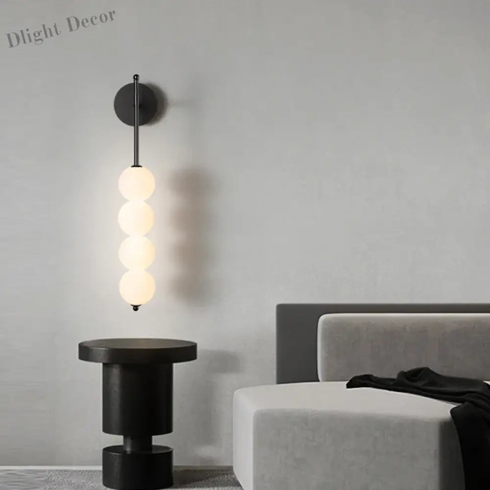 Nordic Wind Gourd Wall Lamp - Minimalist Led Milky White Light For Living Room Study Bedroom