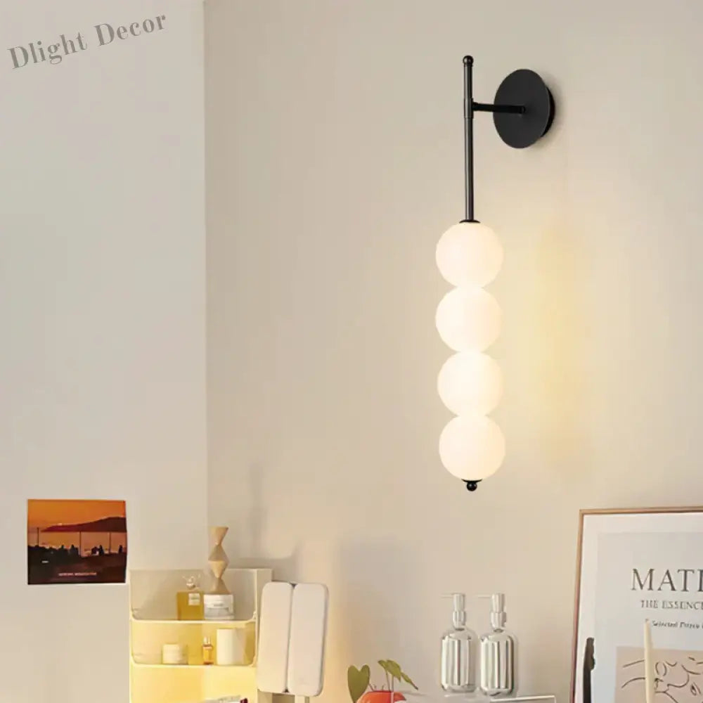 Nordic Wind Gourd Wall Lamp - Minimalist Led Milky White Light For Living Room Study Bedroom