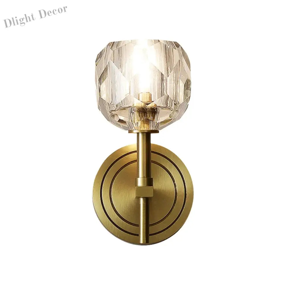 Olivia - All Copper Wall Lamp Crystal Bedside Living Room Postmodern Minimalist Bathroom Bedroom