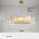 Olivia’s Art Deco Crystal Glass Led Chandelier 100Cm / Gold Frame Warm Light Chandelier