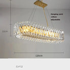 Olivia’s Art Deco Crystal Glass Led Chandelier 120Cm Oval / Gold Frame Warm Light Chandelier