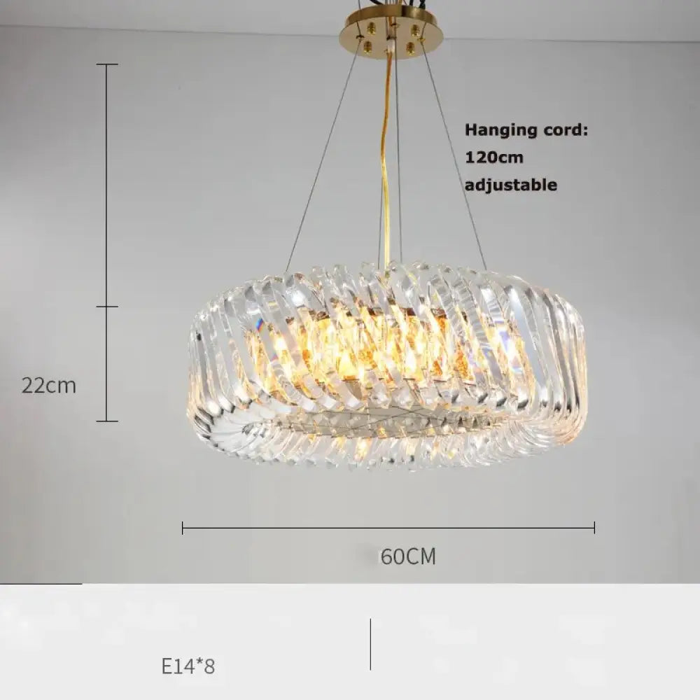 Olivia’s Art Deco Crystal Glass Led Chandelier 60Cm / Gold Frame Warm Light Chandelier