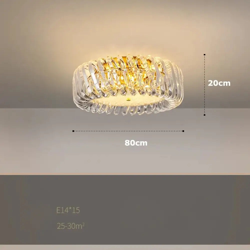 Olivia’s Art Deco Crystal Glass Led Chandelier 80Cm Ceiling Lamp / Gold Frame Warm Light Chandelier