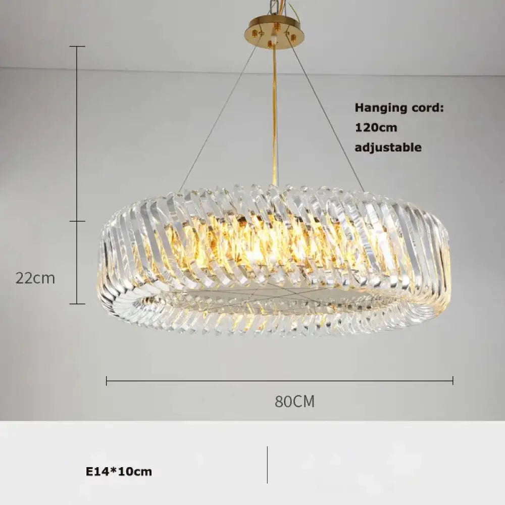 Olivia’s Art Deco Crystal Glass Led Chandelier 80Cm / Gold Frame Warm Light Chandelier