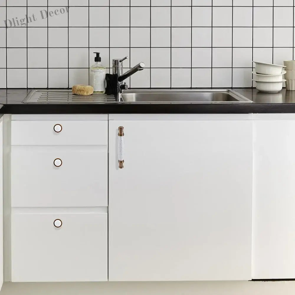 Pearl White Ceramic Cabinet Handles – Elegant Knobs for Wardrobes Drawers and Kitchen Furniture Handles
