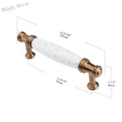 Pearl White Ceramic Cabinet Handles – Elegant Knobs for Wardrobes Drawers and Kitchen Furniture 273-96 Handles