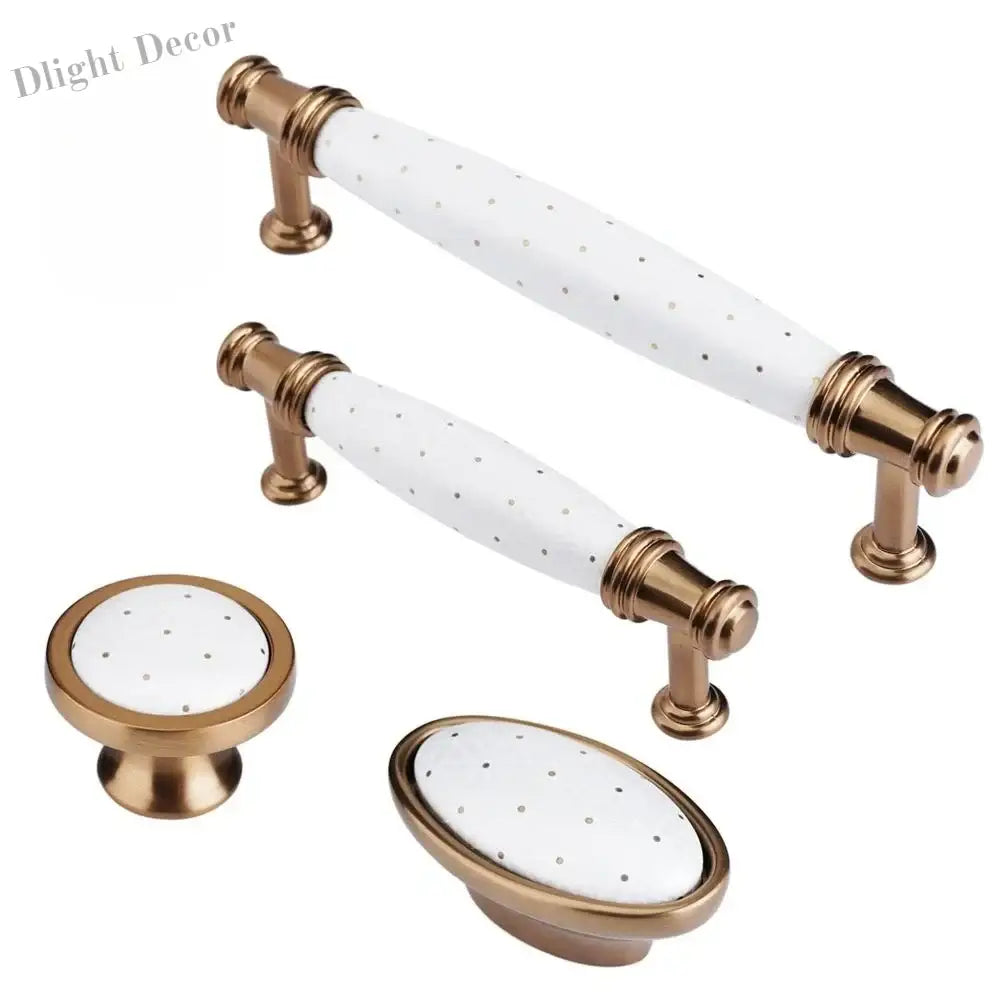 Pearl White Ceramic Cabinet Handles – Elegant Knobs for Wardrobes Drawers and Kitchen Furniture Handles