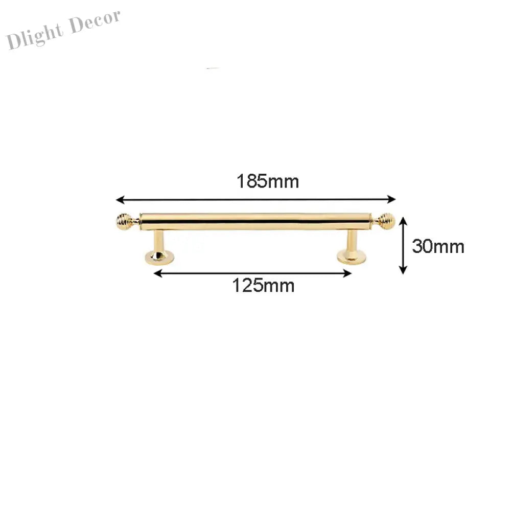 Polished Brass Cabinet Handles – PVD Gold and Chrome Wardrobe Knobs and Drawer Pulls PVD 185MM Handles