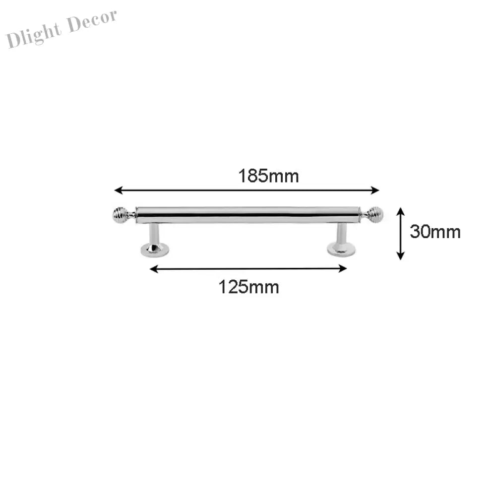 Polished Brass Cabinet Handles – PVD Gold and Chrome Wardrobe Knobs and Drawer Pulls Chrome 185mm Handles