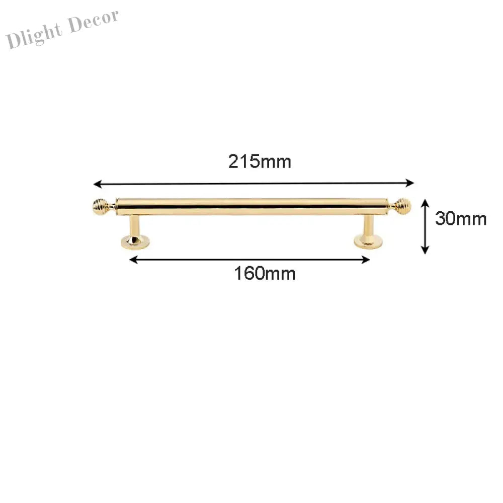 Polished Brass Cabinet Handles – PVD Gold and Chrome Wardrobe Knobs and Drawer Pulls PVD 215MM Handles