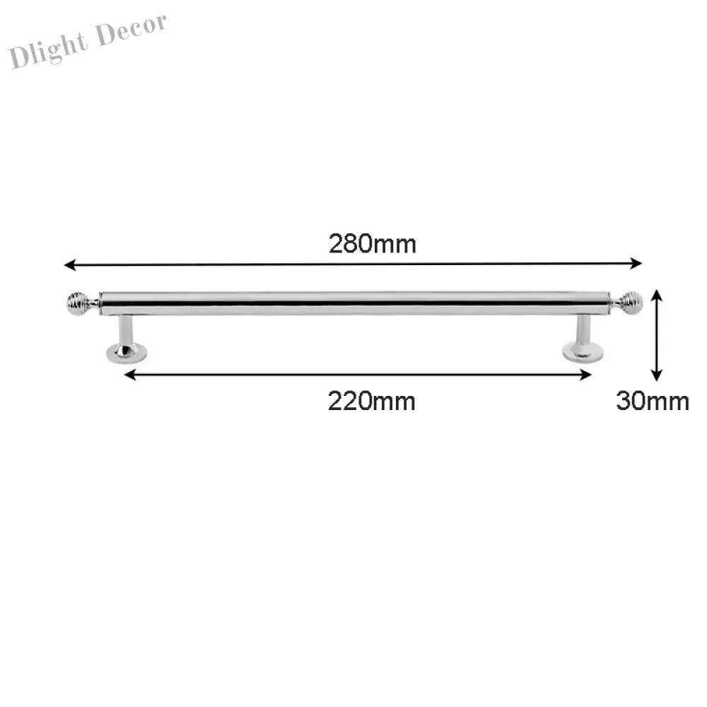 Polished Brass Cabinet Handles – PVD Gold and Chrome Wardrobe Knobs and Drawer Pulls Chrome 280mm Handles