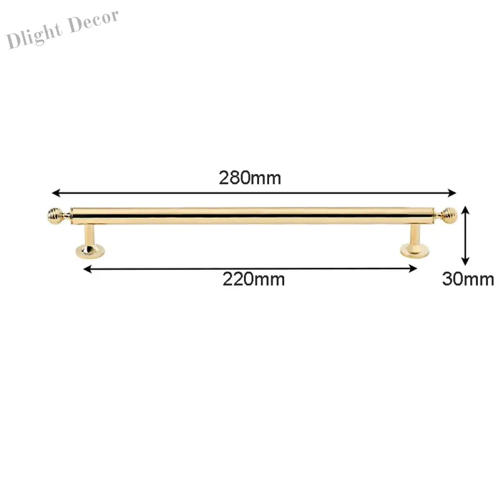 Polished Brass Cabinet Handles – PVD Gold and Chrome Wardrobe Knobs and Drawer Pulls PVD 280MM Handles