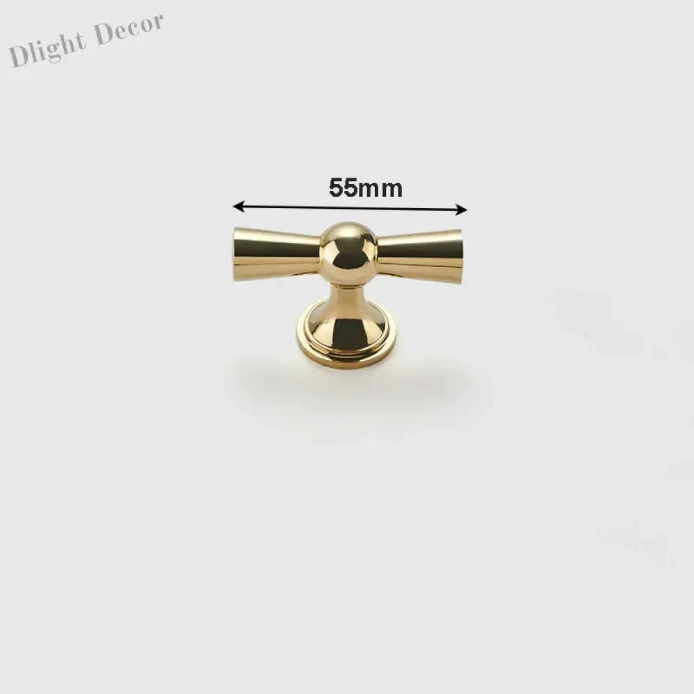 Polished Gold and Silver T-Bar Cabinet Handles – Modern Drawer and Wardrobe Pulls (55mm-220mm) TB2036-055PG Handles