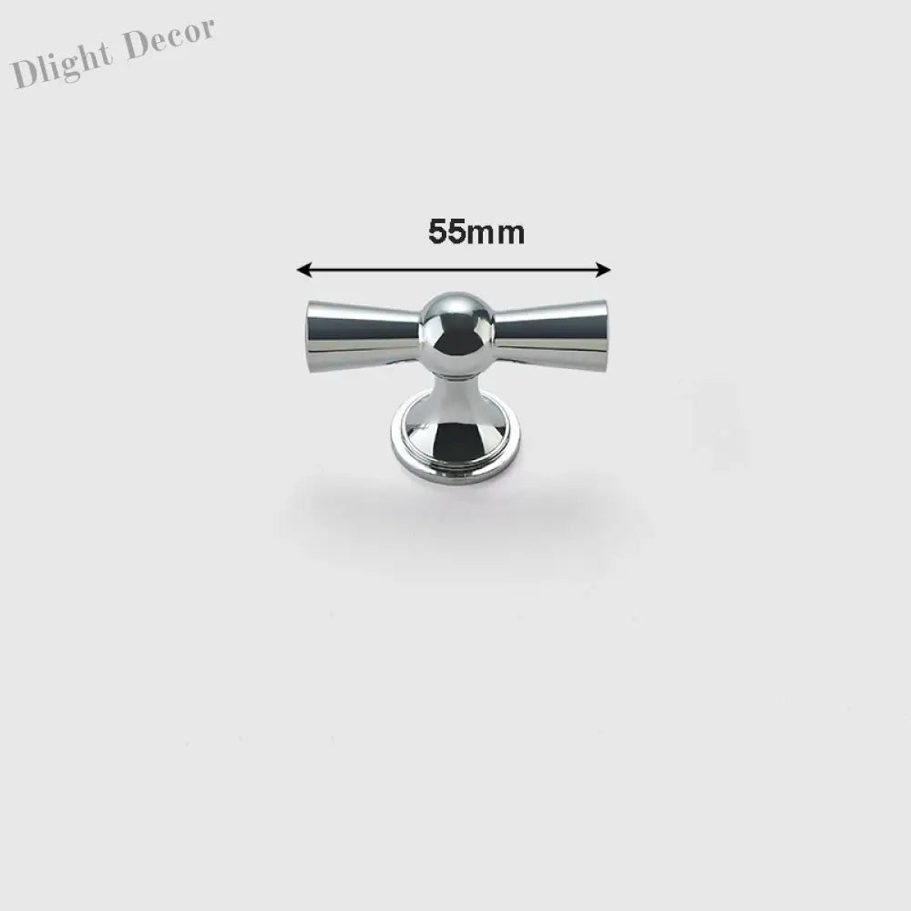 Polished Gold and Silver T-Bar Cabinet Handles – Modern Drawer and Wardrobe Pulls (55mm-220mm) TB2036-055PS Handles