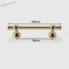 Polished Gold and Silver T-Bar Cabinet Handles – Modern Drawer and Wardrobe Pulls (55mm-220mm) TB2036-140PG Handles