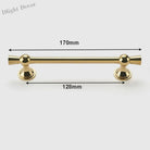 Polished Gold and Silver T-Bar Cabinet Handles – Modern Drawer and Wardrobe Pulls (55mm-220mm) TB2036-170PG Handles